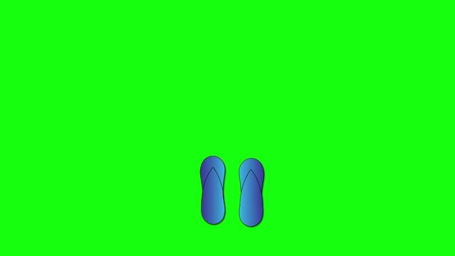 Animated vector sandals. Casual sandal icons for summer vacations.