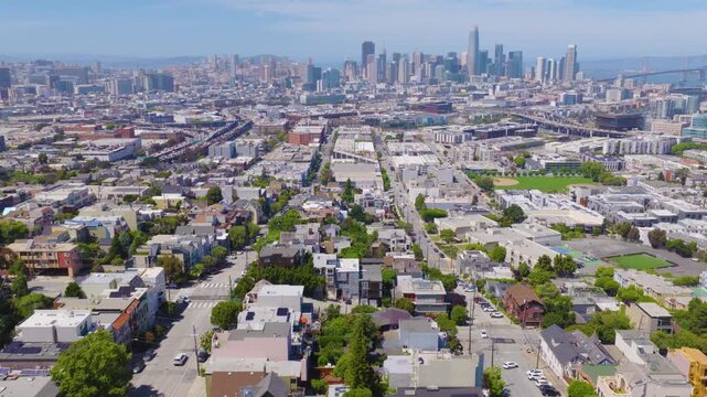 San Francisco Potrero Hill Aerial View of Downtown Skyline 01