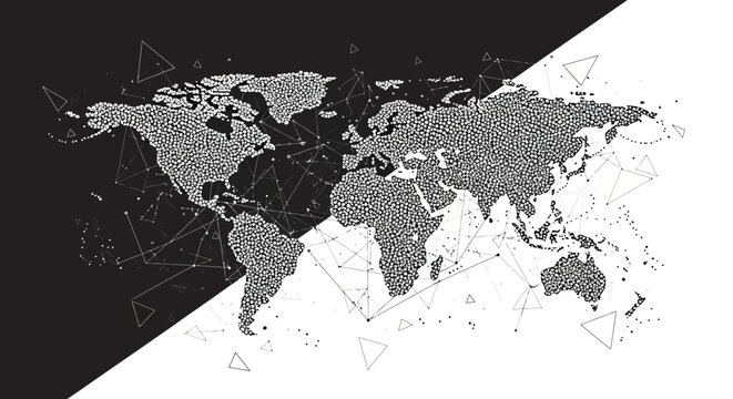 Global connections and world map.