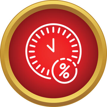 Clock icon with percentage symbolizing a limited time promotion or sales deadline