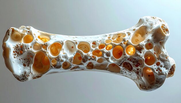 Intricate Bone Cross-section Revealing Cellular Structures and Porous Texture Under Illumination