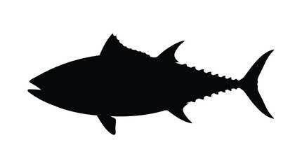 Obraz premium Tuna Fish Silhouette On White Background ocean