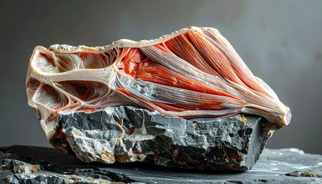 Intricate Cross-Sectional View of Muscle Fiber Anatomy Revealing Biological Structure