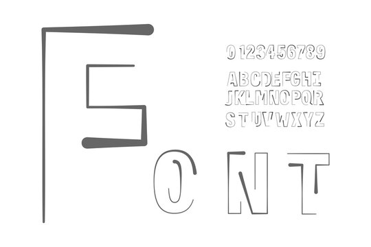 alphabet, upper case, and number creative design  fonts set, Typography  logo creative font.  vector illustration