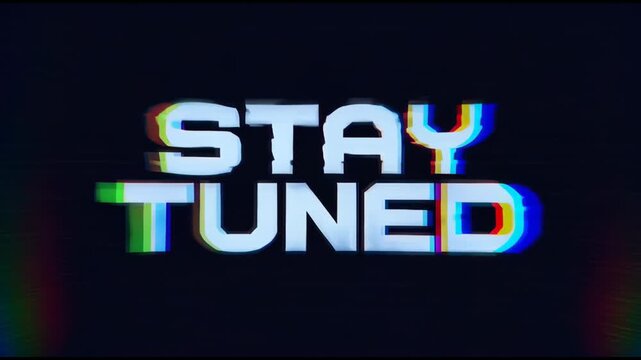 Small digital glitch icon with red and blue color shift effect on a dark background 4K video