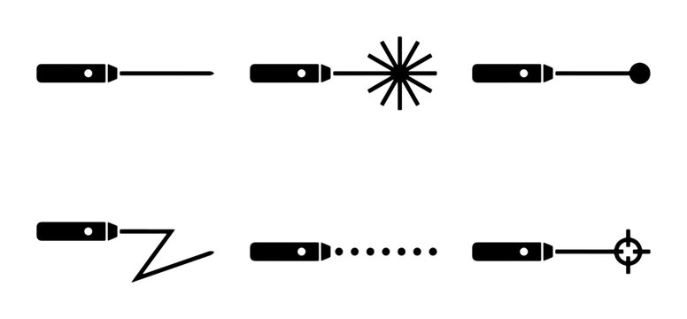 Laser Pointer Icons: Beam, Dot, Starburst, Zigzag, Dotted Line, Target