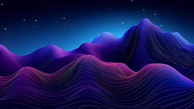 Digital blue and purple mountain curve abstract background