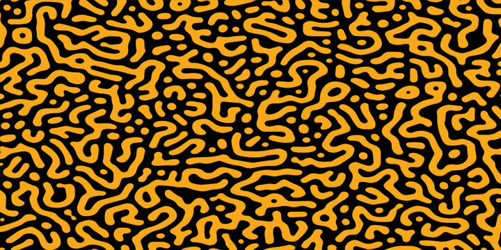 Abstract turing pattern background in yellow and black tones