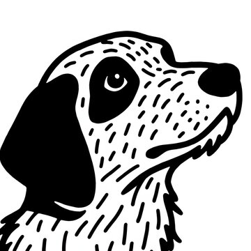4k high quality Ai generative HD photo realistic background wallpaper texture seamless symmetrical symmetric isolated black white tuxedo dog face cute cartoon painting drawing beagle