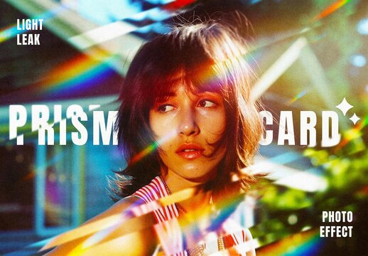 Retro Prism Photo Effect &ndash; Light Leak for Album Cover & Social Media (PSD)