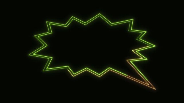 Message Box Icon Neon Seamless Loop 4K Black Background Animated Promotional Typography for Video Editing