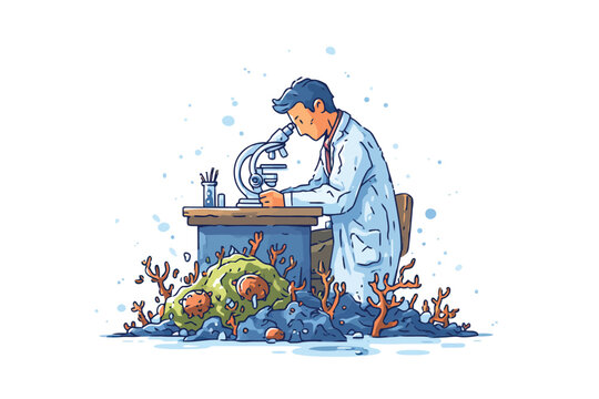 Environmental toxicologist at work isolated