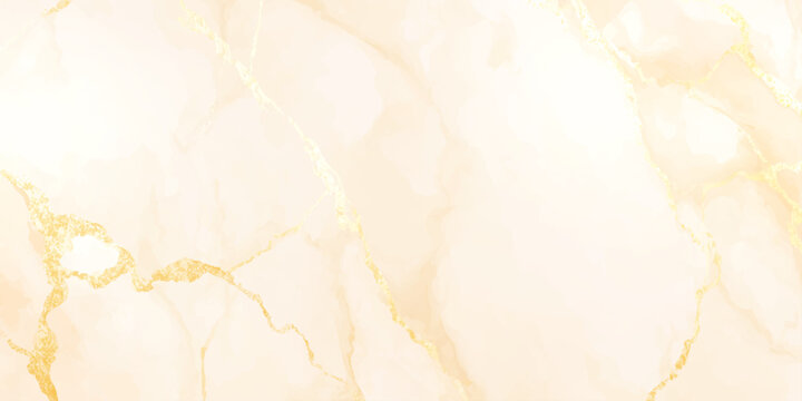 Golden beige marble texture with cream and white background vector illustration for luxury design