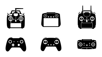 Remote Control Icons, Drone Controllers, Gamepads, Vector Set for Gaming and Tech © Sourov