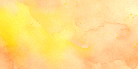 Obraz premium Vibrant yellow and orange watercolor background with soft gradient and texture