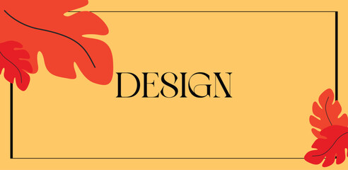  vector pre-made cards or posters in modern abstract style with nature motifs, flowers,leaves Editable vector design, frame for social media post and story, card, cover, wedding invitation © esha