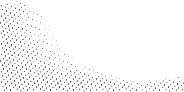 Minimalist gray halftone dot wave line on transparent background for modern corporate presentation and clean web design layouts.