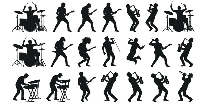 Dancing Music Silhouettes Set 4