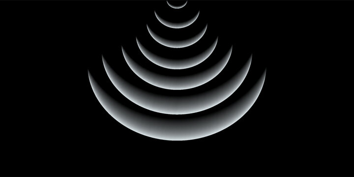 sensor waves set icon on grid transparent, ripple white color, sound wave light effect, radar and sonar digital technology, vector illustration