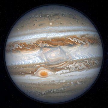 Jupiters Swirling Atmosphere - A Detailed View of the Gas Giant.