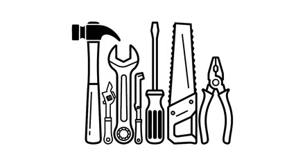 Obraz premium Collection of various hand tools.