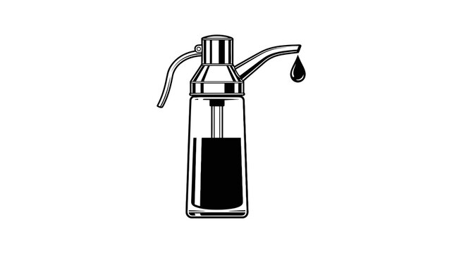 Oil dispenser bottle with spout.