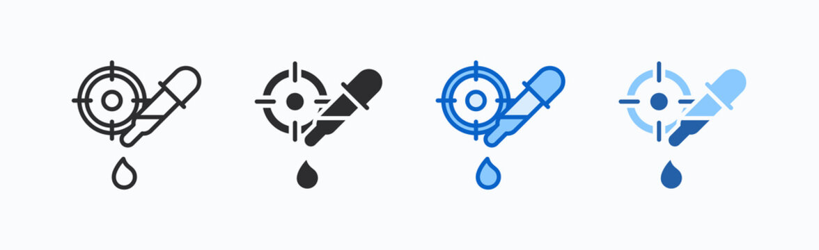 Eyedropper Icon Sheet Multiple Style Collection Isolated Vector
