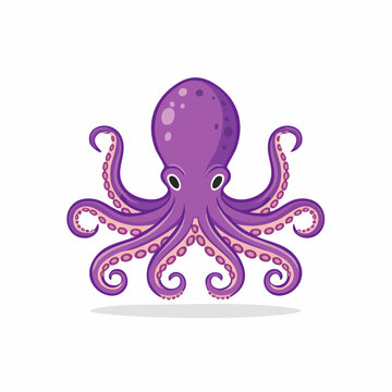 Cute Purple Octopus Cartoon