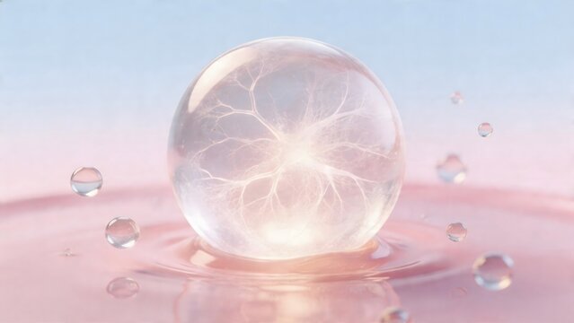 Crystal sphere with weblike pattern