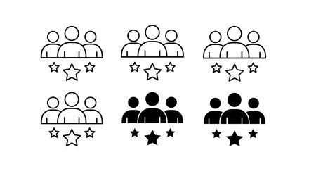 Fototapeta premium Group of People Icons with Star Ratings Representing Unity and Collaboration.