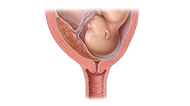 Placenta Previa Pregnancy Complication Illustration