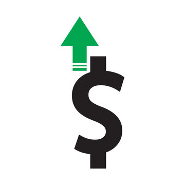 Dollar up and down icon. Price decrease and increase symbol.