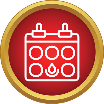 Calendar icon with a blood drop indicating menstruation and fertility tracking
