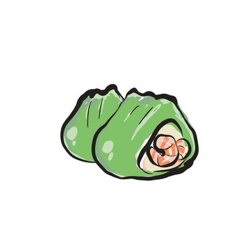 翡翠餃子の手書きイラスト