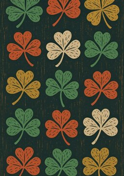 Colorful clover pattern wallpaper