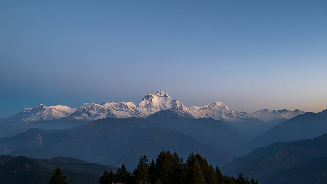 Sunrise Majesty Over the Annapurna Range from Poon Hill, Nepal