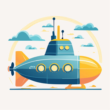 Cartoon Submarine Illustration