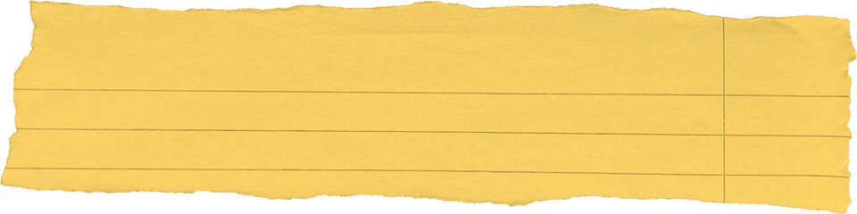 Fototapeta premium Yellow Torn Lined Paper Memo Note