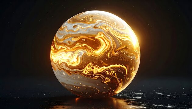 Jupiters Glowing Aura - A Captivating Planetary Phenomenon.