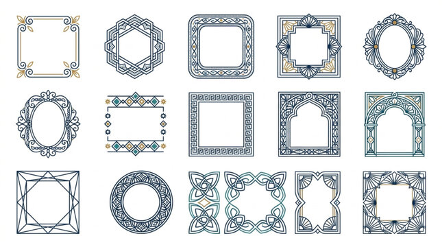 Collection of Decorative Ornate Frames and Borders.