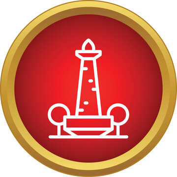 National monument of indonesia monas flat line icon
