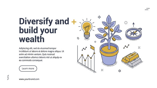 Strategic Financial Planning for Wealth Growth and Secure Investment Future with Isometric Graphics