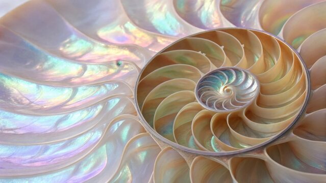 Nautilus shell spiral structure
