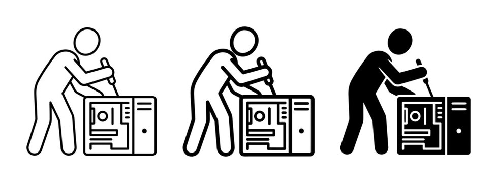 Computer Repair Icon Set, PC Maintenance Symbols, Technology Service Graphics
