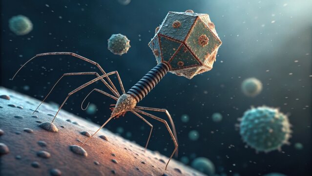 Bacteriophage virus infecting bacteria