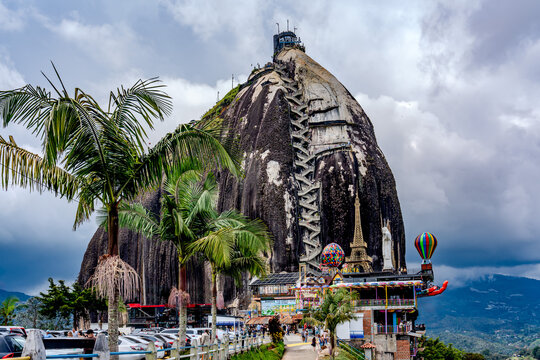 Colombia, in Guatap&eacute;, the famous rock El Pe&ntilde;&oacute;n of Guatap&eacute;.