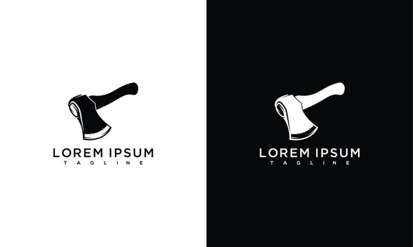 Black And White Axe Logo Design