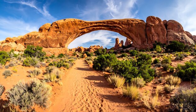 North Window Arch desert landscape Utah.