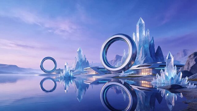 Futuristic crystal structures by water