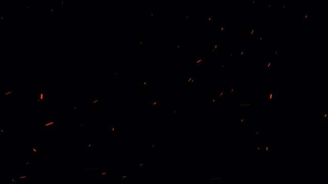Dynamic glowing embers and realistic fire sparks on transparent background